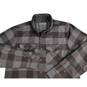 Dixxon Shirt Men Sz Medium Black Red Plaid Flannel Snap-On Tools Limited Edition